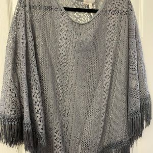 Grey fringe shawl